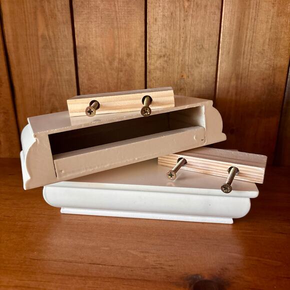 Other - Set of 2 White Wood Wall Shelves 8 X 4 inches with Mountings